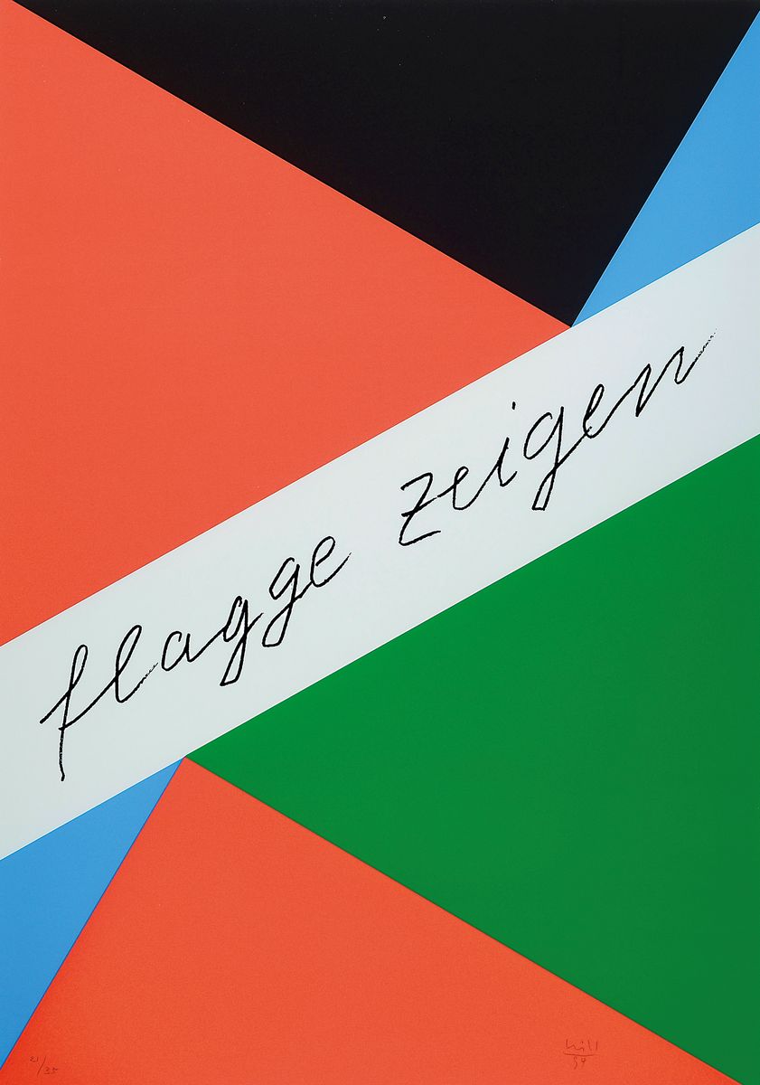 Max Bill, 1908 - 1994, Serigrafie auf dickem Karton, kleine Auflage 21/35, handsigniert, aus 1994, Blattmaß 84 x 59.5 cm, unter Glas, Rahmen, PP., ...