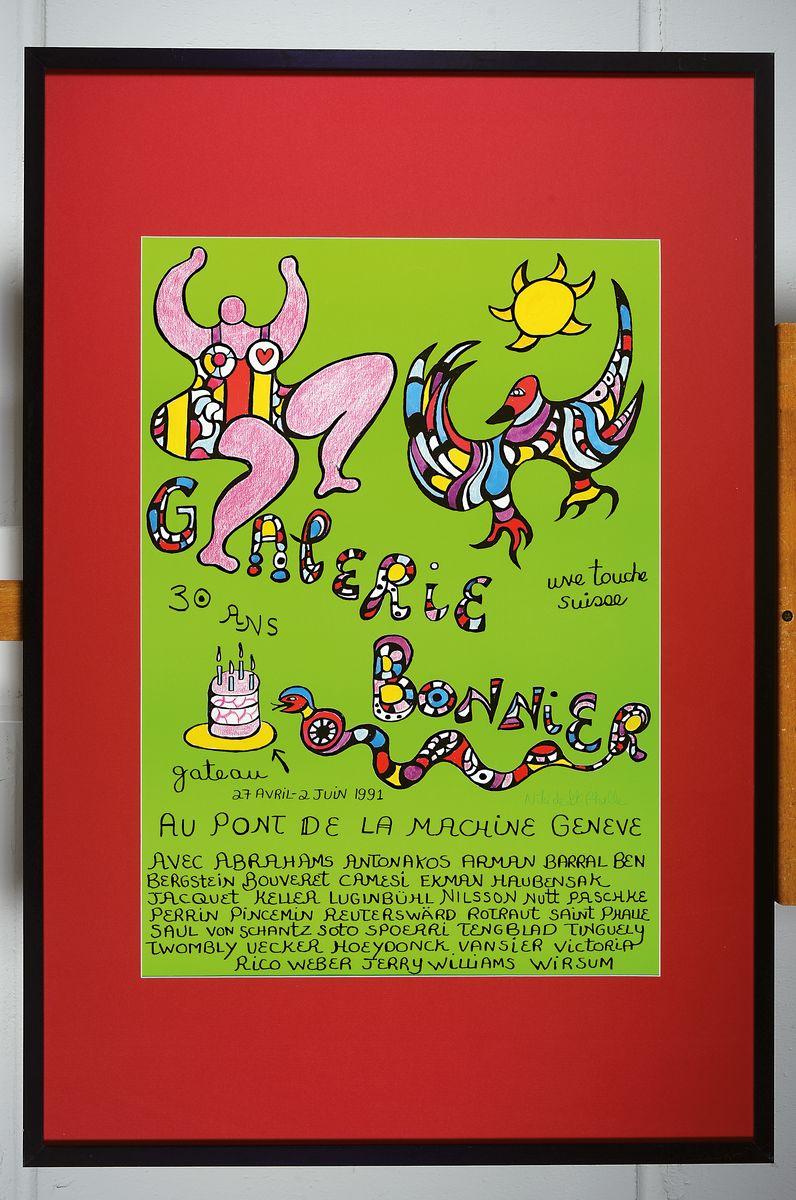 Detail k: Niki de St. Phalle, 1930 - 2002, Offset auf Hochglanzpapier, handsigniert, "Au Pont De La Machine Geneve", aus 1991, nur wenige ...