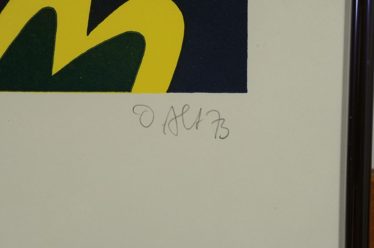 Detail a: Otmar Alt, geb. 1940, Farbsiebdruck auf Papier, handsigniert und dat. (19)73 und num. 105/120, aus dem Jahre 1973, mit Prägestempel der Galerie ...