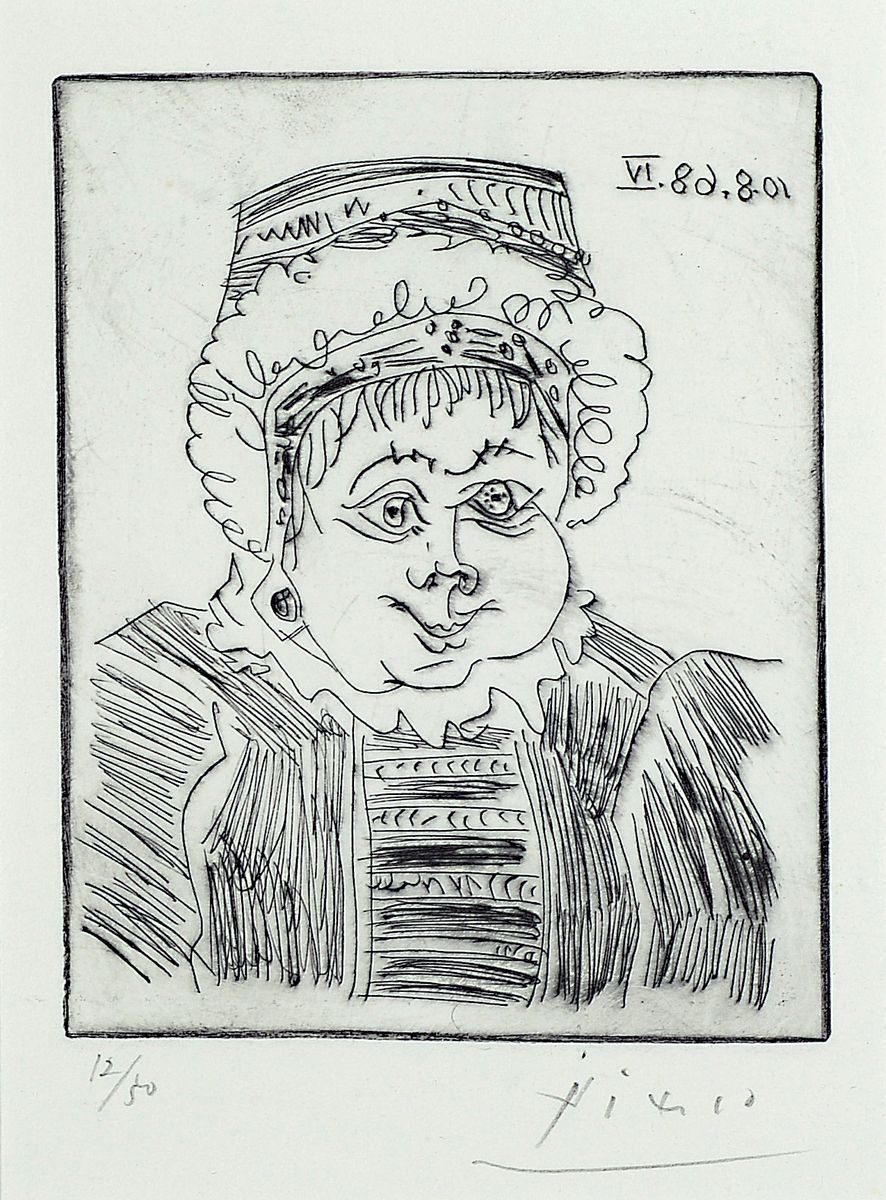 Pablo Picasso, 1881 - 1973, Radierung aus der Suite 347, handsigniert, num. 12/50, Auflage 50 + 17, Plattengröße 14 x 11 cm, Rahmengröße ca. 32.5 ...