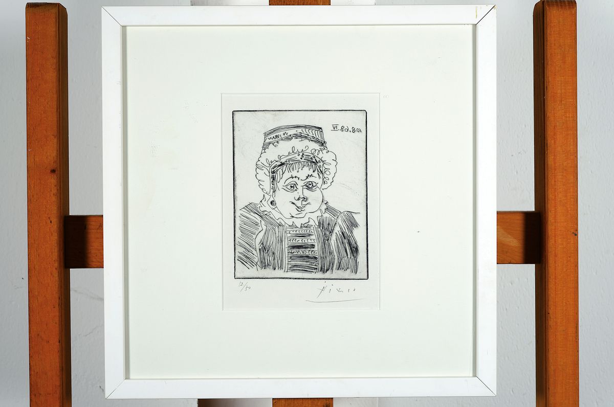 Detail k: Pablo Picasso, 1881 - 1973, Radierung aus der Suite 347, handsigniert, num. 12/50, Auflage 50 + 17, Plattengröße 14 x 11 cm, Rahmengröße ca. 32.5 ...