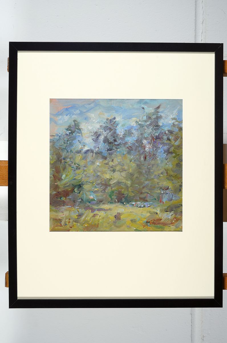 Detail k: Albert Feser, 1901 - 1993, Ölgemälde, bekannter Hamburger impressionistischer Künstler, "aus Inga und Peters Garten", rückseitig ...