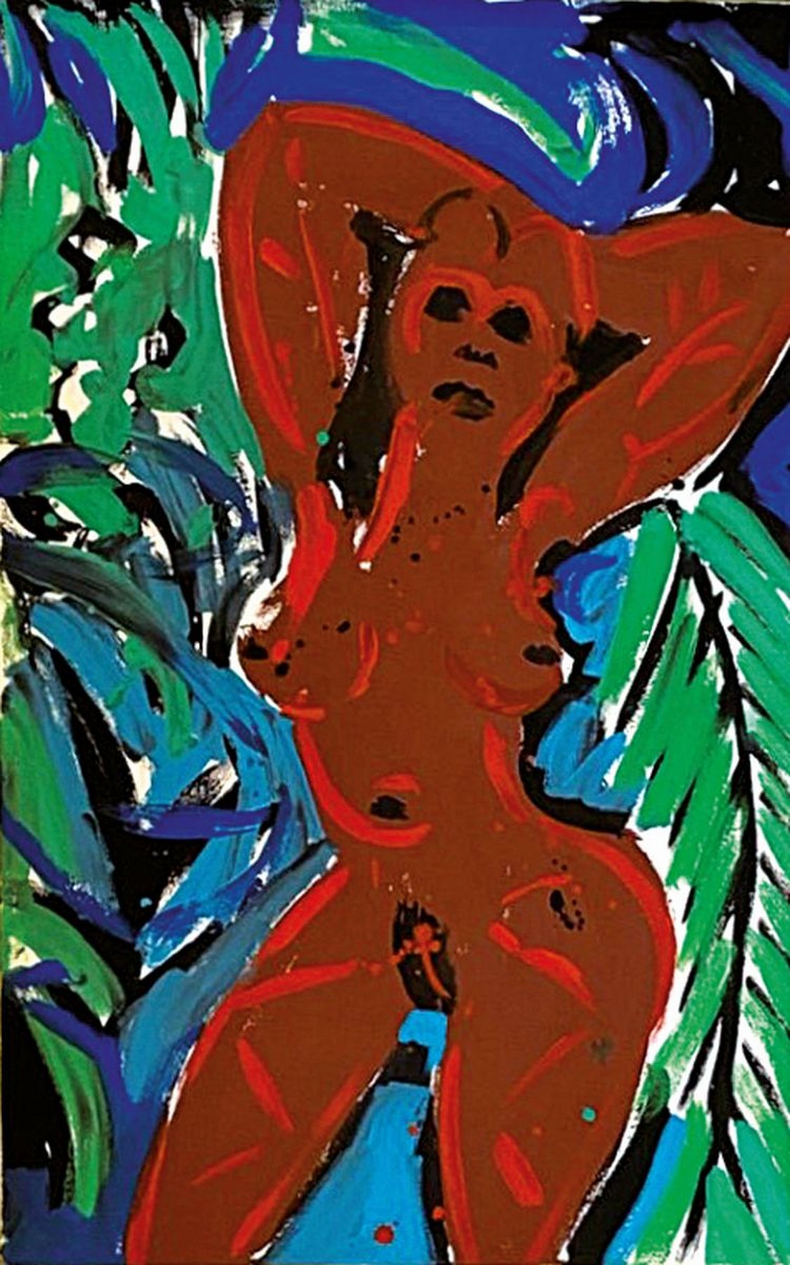 Stefan Szczesny, geb. 1951, Bloody Mary, Öl/Lwd, rückseitig signiert und bezeichnet und datiert (19)93, ca. 110x69cm/115x73cm, Rahmen