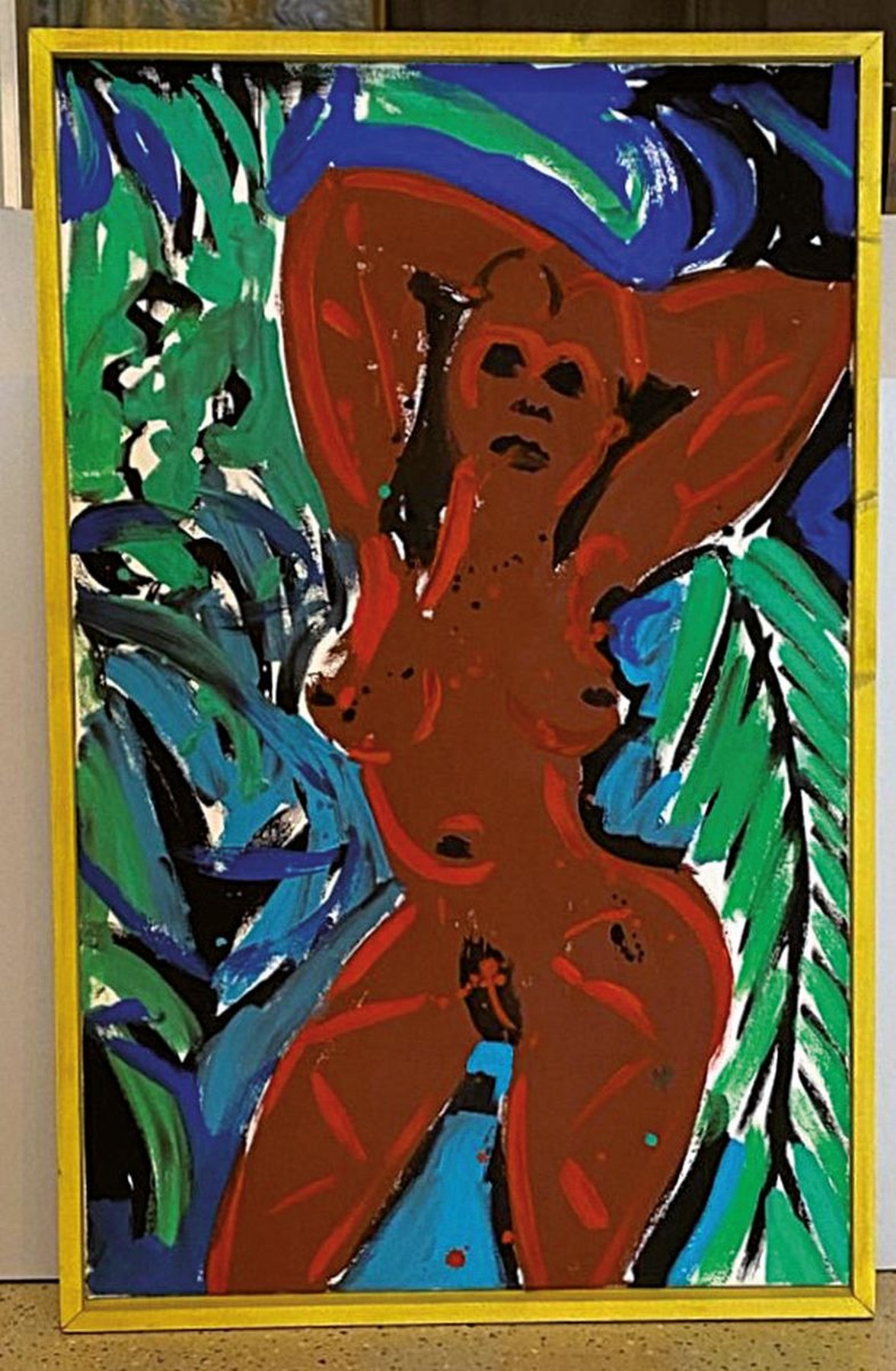 Detail k: Stefan Szczesny, geb. 1951, Bloody Mary, Öl/Lwd, rückseitig signiert und bezeichnet und datiert (19)93, ca. 110x69cm/115x73cm, Rahmen
