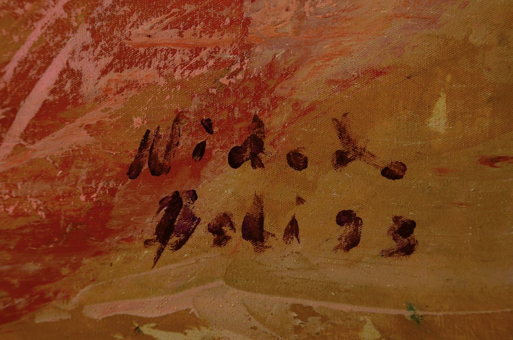 Detail a: Nidodo Bodi, zeitgenössischer Künstler, Aktdarstellung, Öl/Lwd, rückseitig betitelt " A flash", rechts unten signiert und datiert ...
