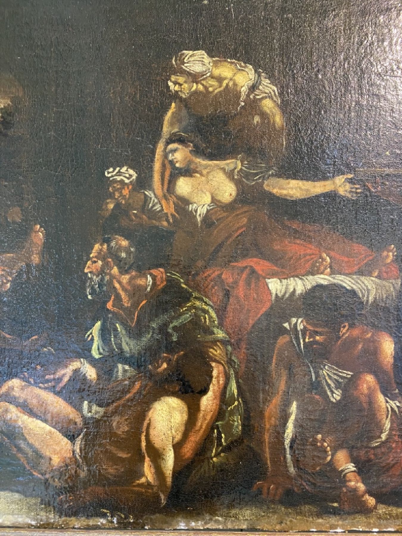 Detail f: Unbekannter Meister, Italien, um 1680, zwei Pendants aus der Apostelgeschichte Petris: Petrus bei den Kranken und Leidenden und Befreiung aus dem ...