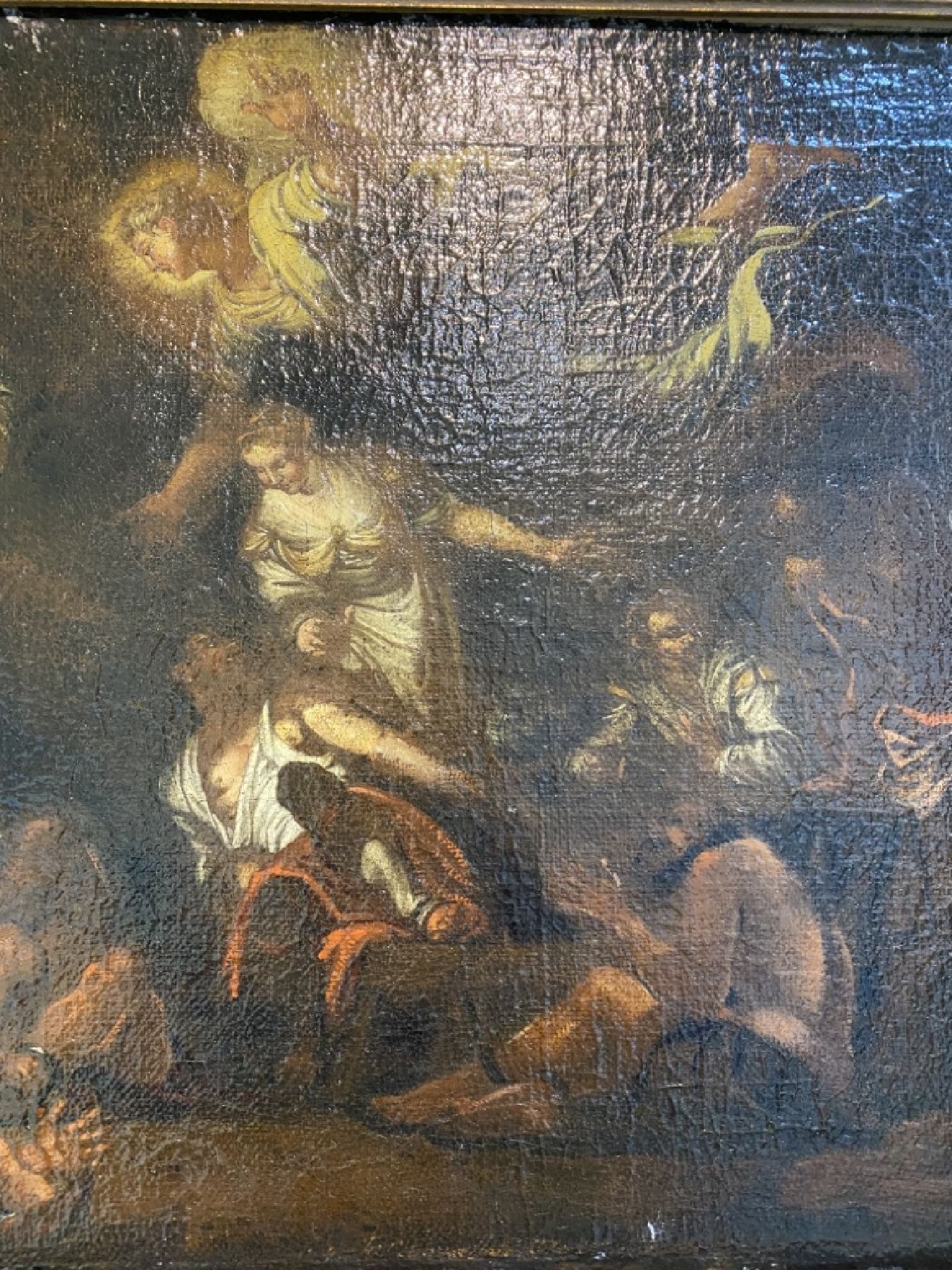 Detail i: Unbekannter Meister, Italien, um 1680, zwei Pendants aus der Apostelgeschichte Petris: Petrus bei den Kranken und Leidenden und Befreiung aus dem ...