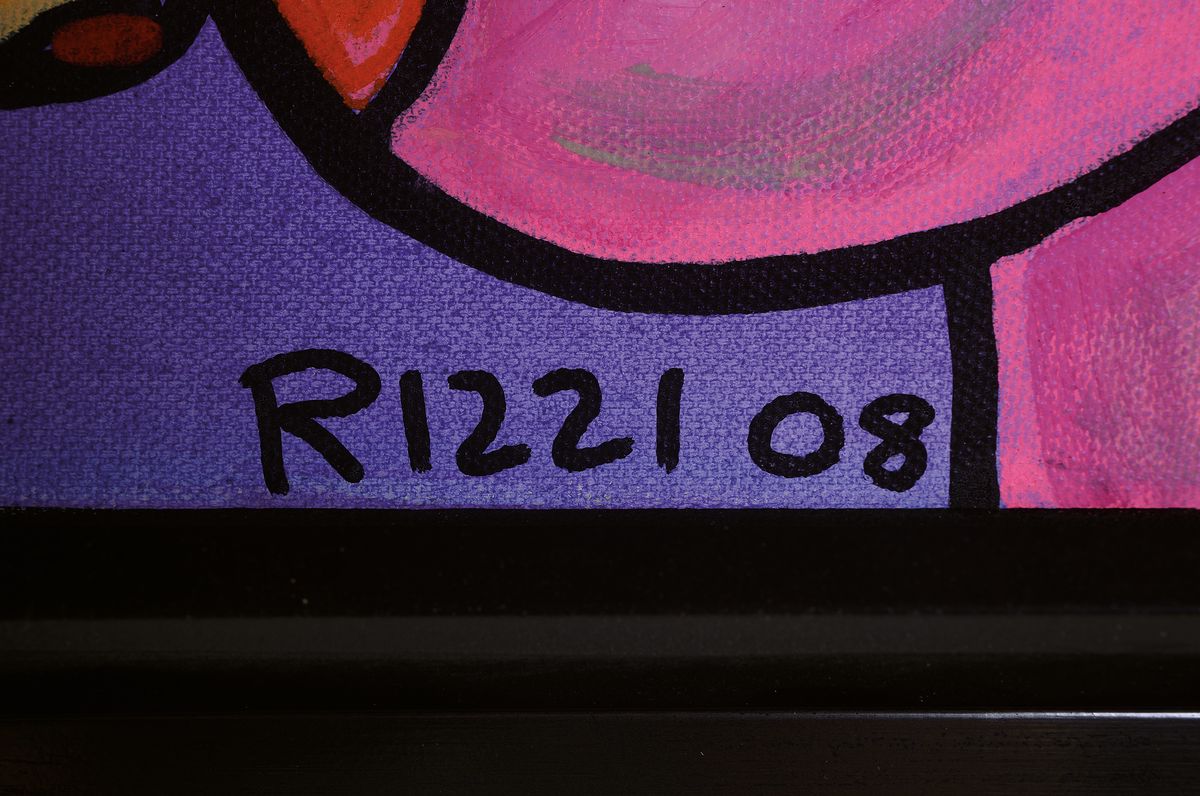 Detail a: James Rizzi, 1950 - 2011, "Brest wishes", Acryl/Lwd, Unikat, handsigniert, dat. 2008, mit Expertise von 2002, ca. 20 x 100 cm, Rahmen
