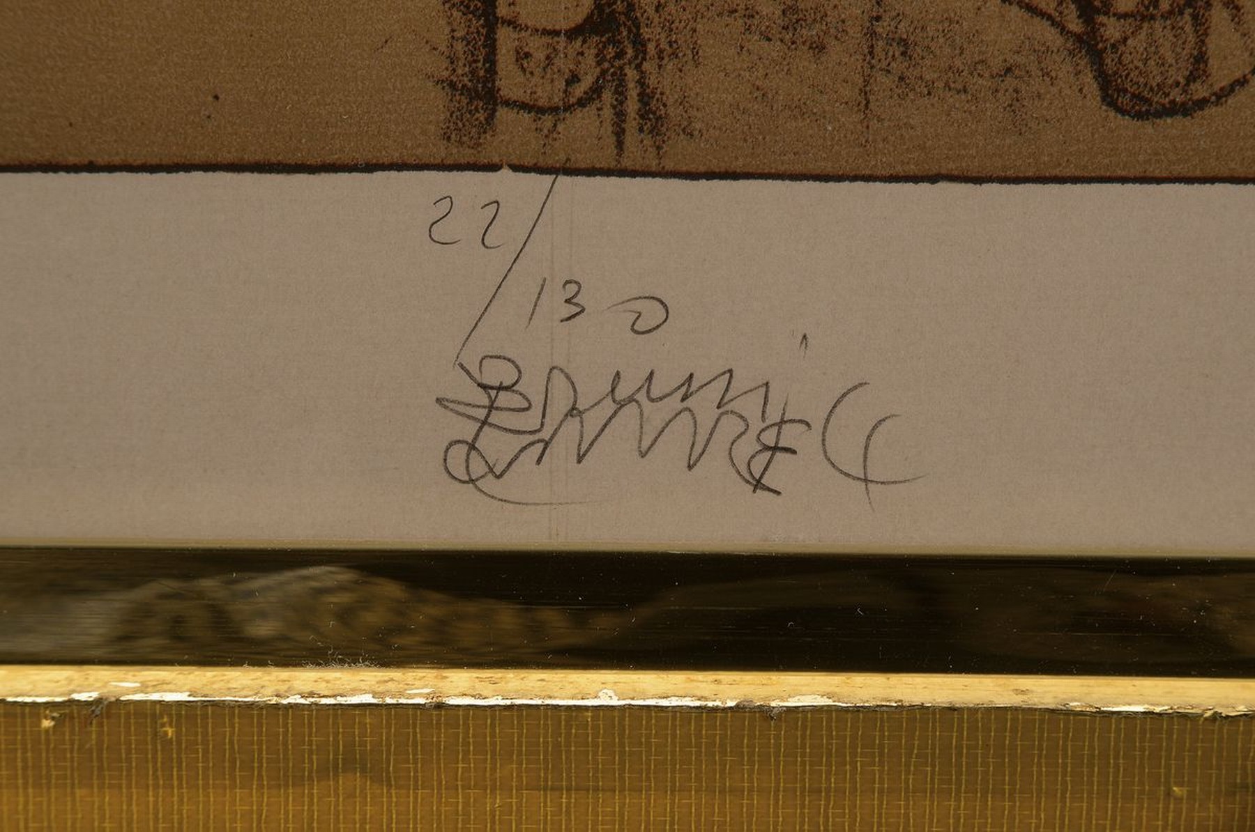 Detail e: Bruno Bruni, geb. 1935 Gradara, Skizzenblatt für Huber zu Weihnachten 1974, Originallithographie, handsigniert und nummeriert 22/130, ...