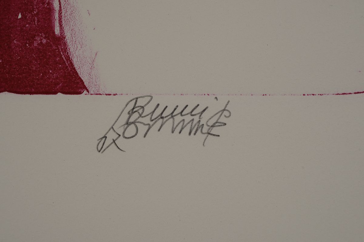 Detail c: Bruno Bruni, geb. 1935 Gradara, Tra le nuvole, Origina-Lithographie, handsigniert und nummeriert 1/40, Werksverzeichnis 49, ca. 70x49cm