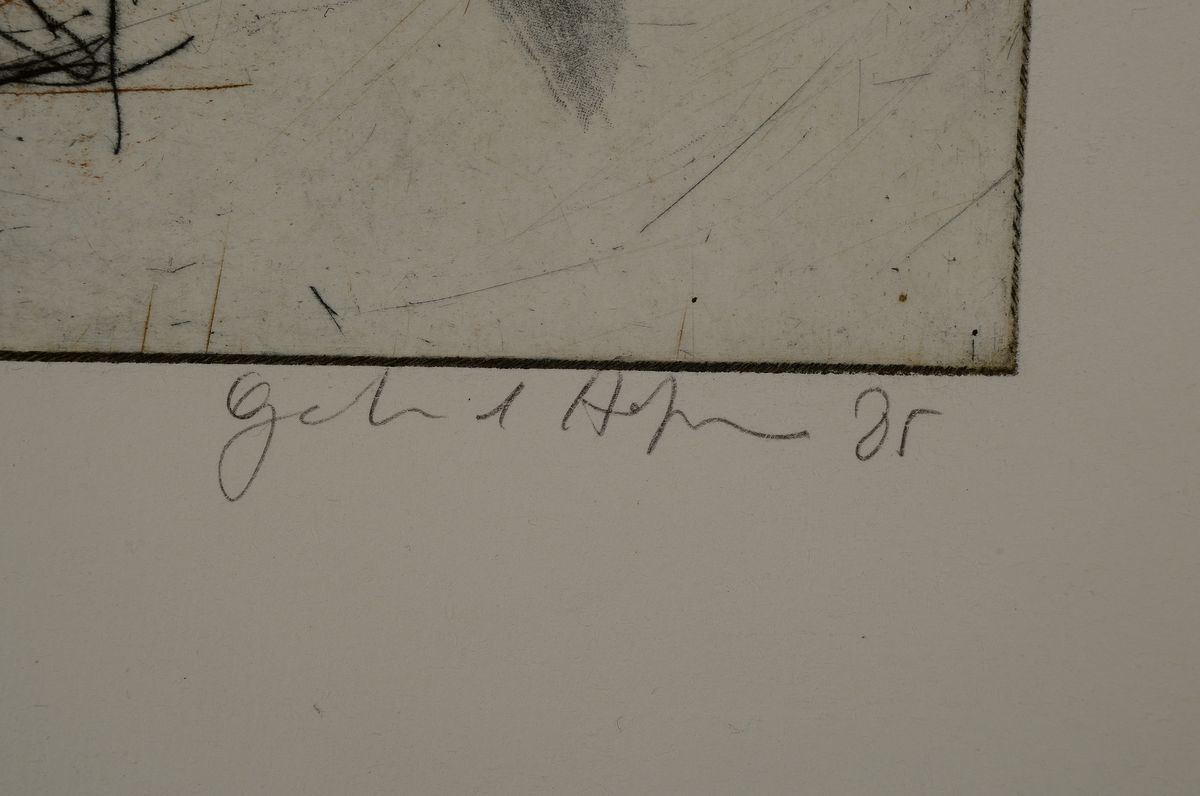 Detail e: Gerhard Hofmann, geb. 1960 in Worms, lebt in Neustadt, Grafiker/Atelier in Neustadt, zahlreiche Ausstellungen, hier: Kind mit Windrad, ...