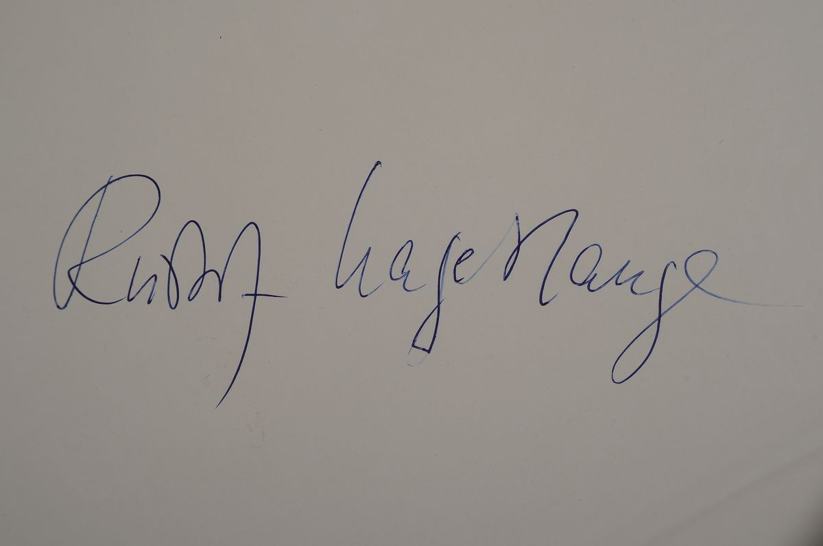 Detail e: Hartmut Frien, Kunstfotograf, hier: Rudolf Hagelstange, bekannter Schriftsteller der Nachkriegszeit, signiert und datiert 10.6.1980 von ...