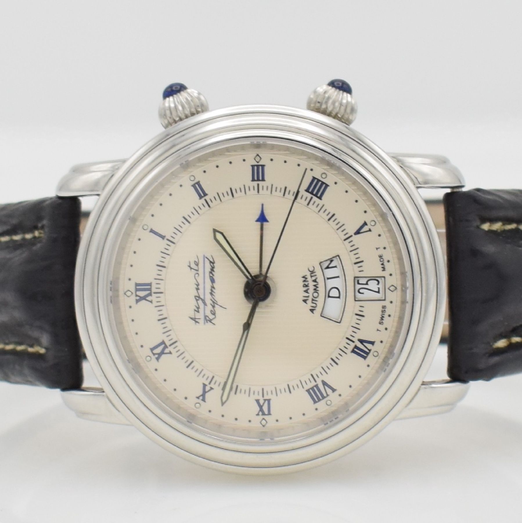 Detail a: AUGUSTE REYMOND limitierter Armbandwecker, Schweiz um 1997, limitiert auf 100 Stück, Automatik, Ref. 611050, beids. vergl. Edelstahlgeh. inkl. orig. ...