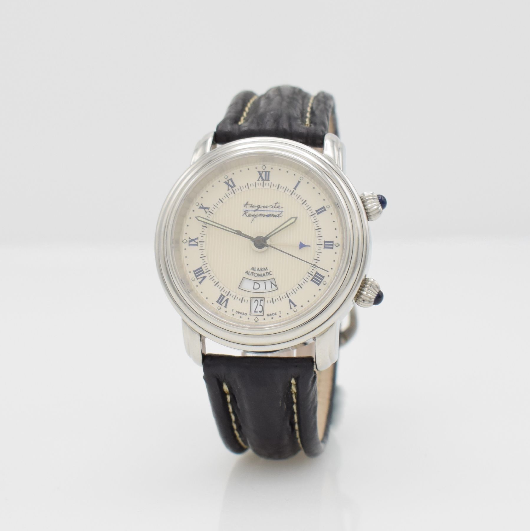 Detail b: AUGUSTE REYMOND limitierter Armbandwecker, Schweiz um 1997, limitiert auf 100 Stück, Automatik, Ref. 611050, beids. vergl. Edelstahlgeh. inkl. orig. ...