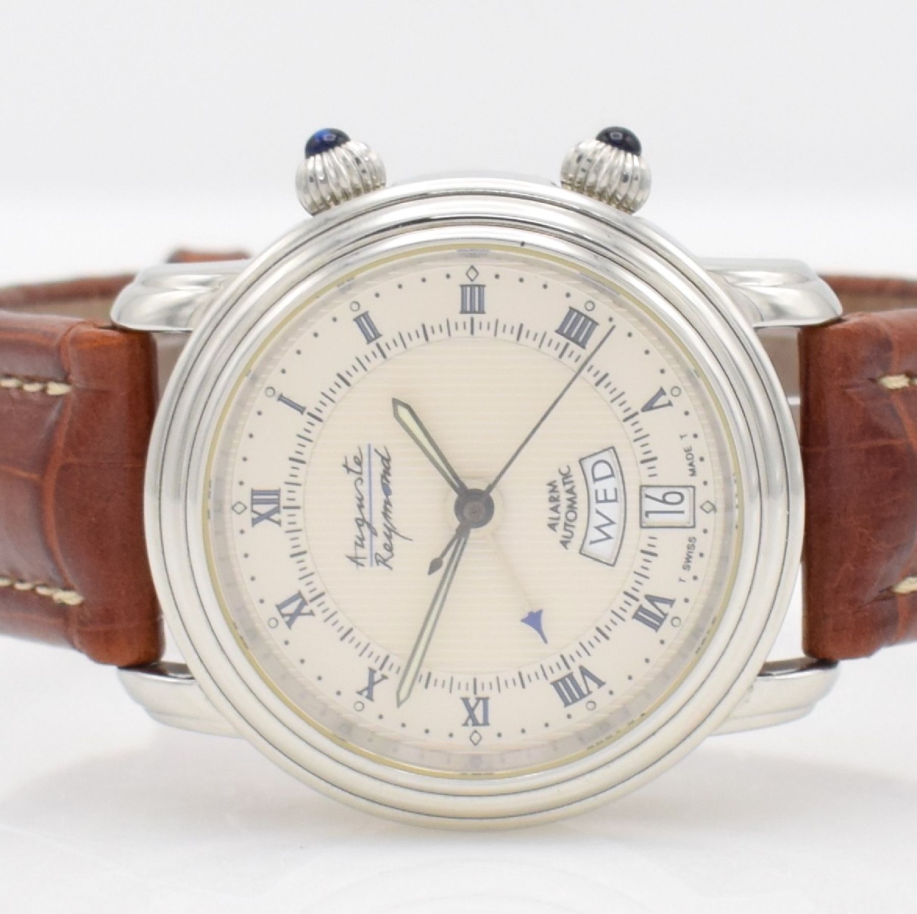 Detail a: AUGUSTE REYMOND limitierter Armbandwecker, Schweiz um 1997, limitiert auf 100 Stück, Automatik, Ref. 611050, beids. vergl. Edelstahlgeh. inkl. orig. ...