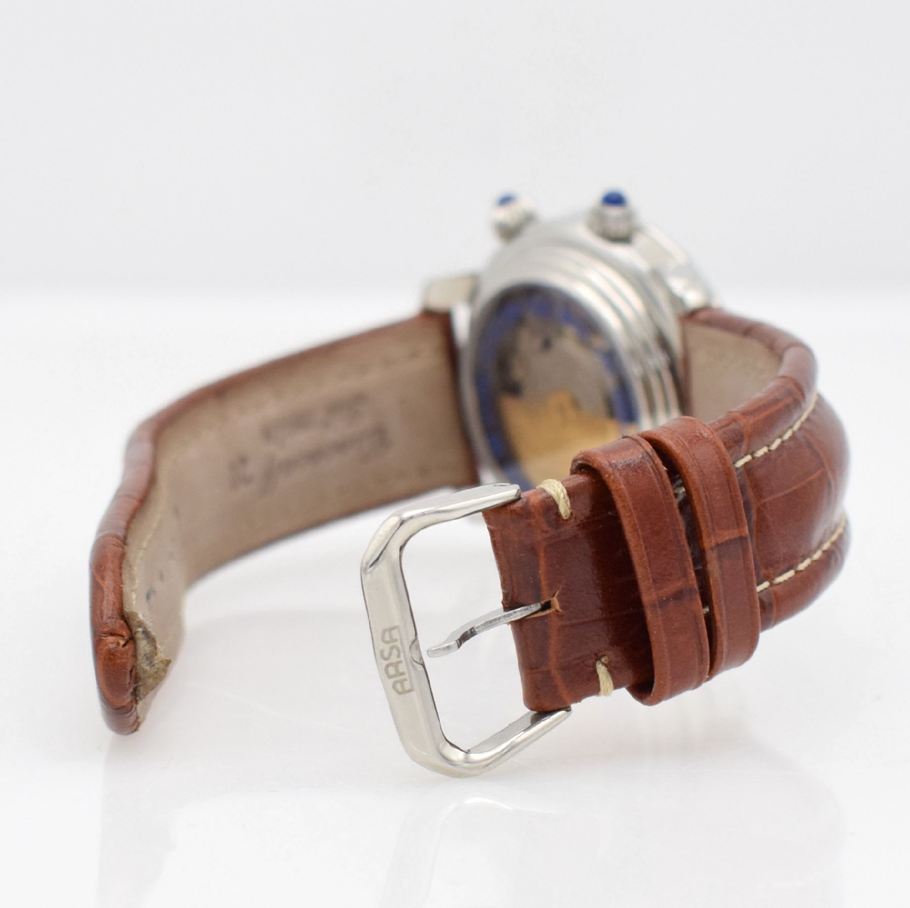 Detail d: AUGUSTE REYMOND limitierter Armbandwecker, Schweiz um 1997, limitiert auf 100 Stück, Automatik, Ref. 611050, beids. vergl. Edelstahlgeh. inkl. orig. ...