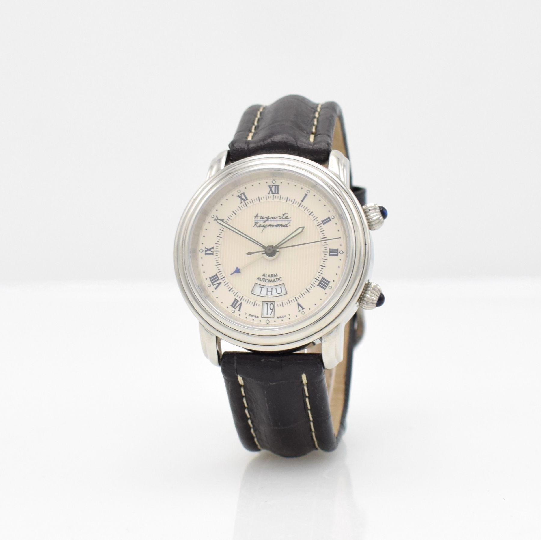 Detail b: AUGUSTE REYMOND limitierter Armbandwecker, Schweiz um 1997, limitiert auf 100 Stück, Automatik, Ref. 611050, beids. vergl. Edelstahlgeh. inkl. orig. ...
