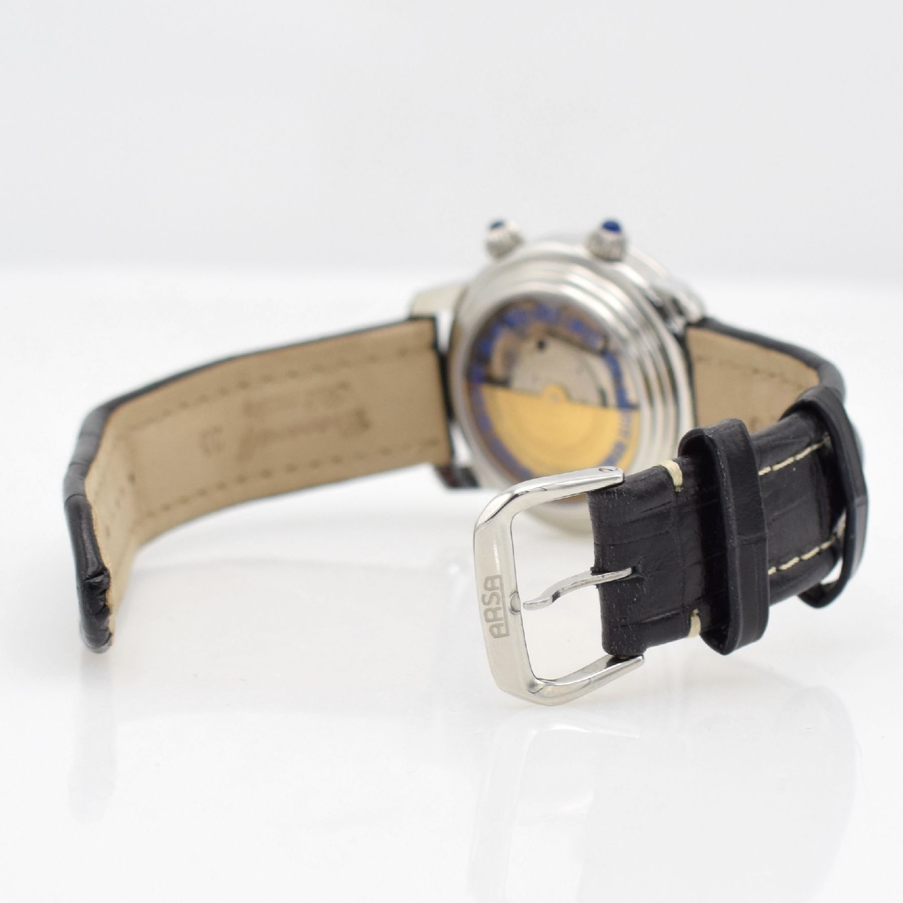 Detail d: AUGUSTE REYMOND limitierter Armbandwecker, Schweiz um 1997, limitiert auf 100 Stück, Automatik, Ref. 611050, beids. vergl. Edelstahlgeh. inkl. orig. ...