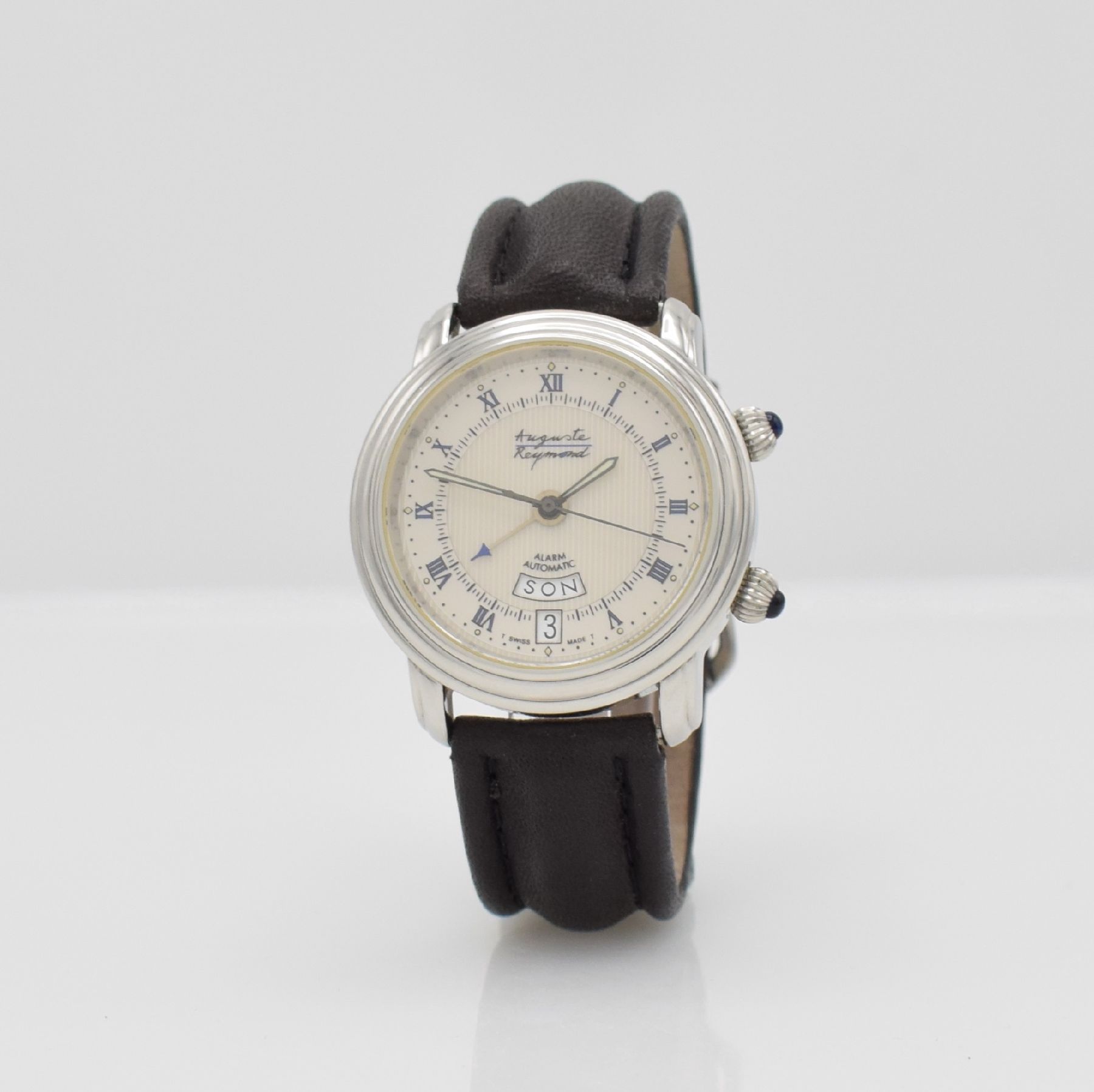Detail b: AUGUSTE REYMOND limitierter Armbandwecker, Schweiz um 1997, limitiert auf 50 Stück, Automatik, Ref. 611050, beids. vergl. Edelstahlgeh. inkl. orig. ...