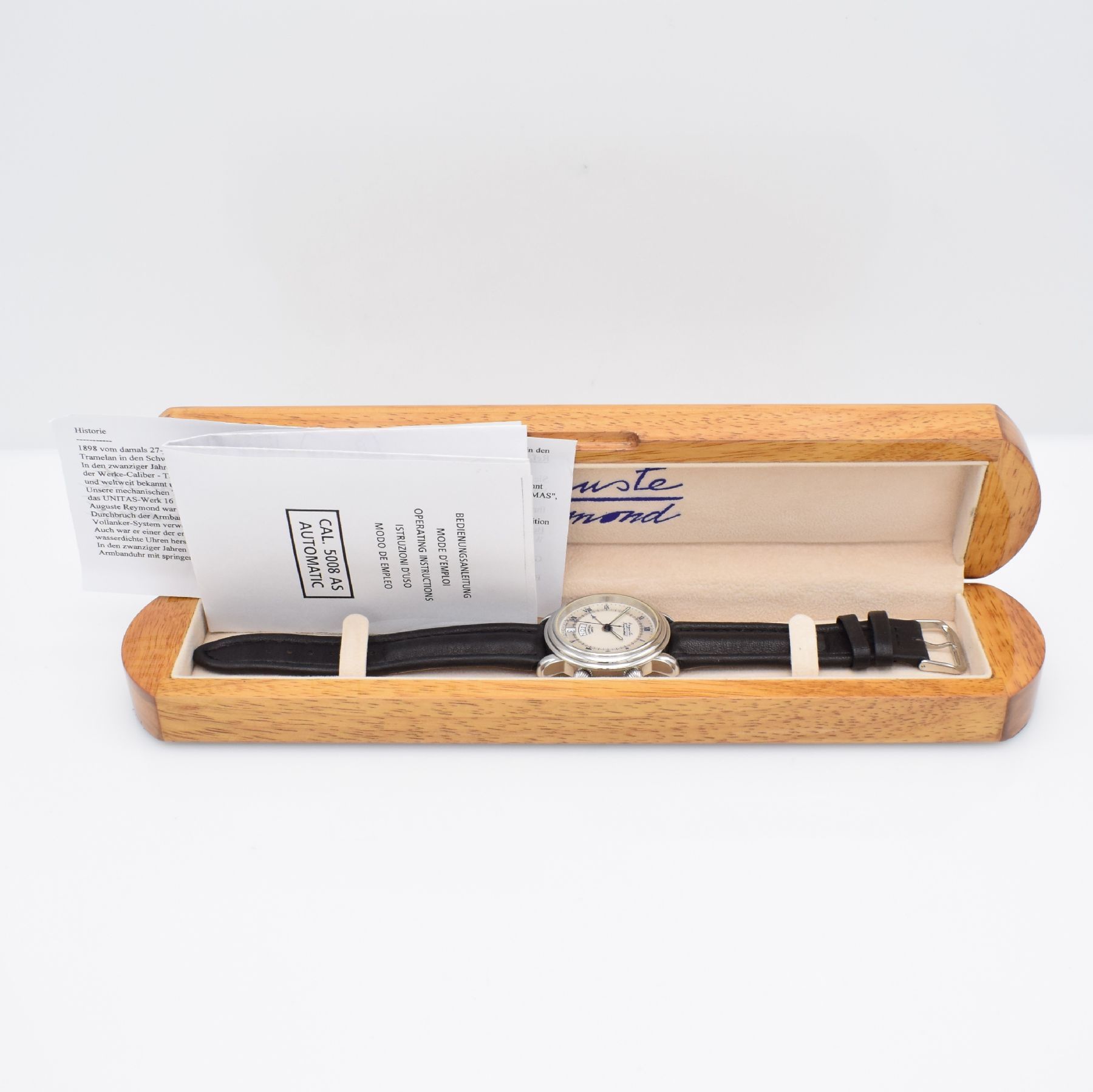 Detail f: AUGUSTE REYMOND limitierter Armbandwecker, Schweiz um 1997, limitiert auf 50 Stück, Automatik, Ref. 611050, beids. vergl. Edelstahlgeh. inkl. orig. ...