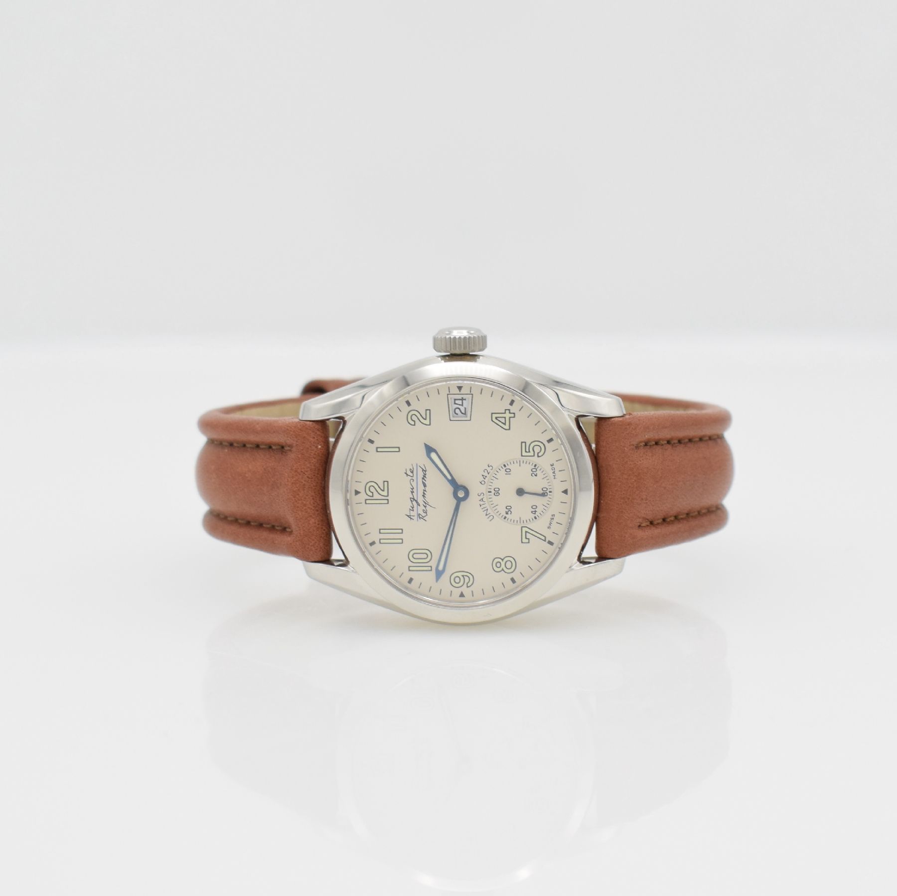 AUGUSTE REYMOND auf 999 Stück limitierte Armbanduhr Kaliber Unitas 6425, Schweiz um 2000, Handaufzug, beids. vergl. Edelstahlgeh. inkl. orig. ...