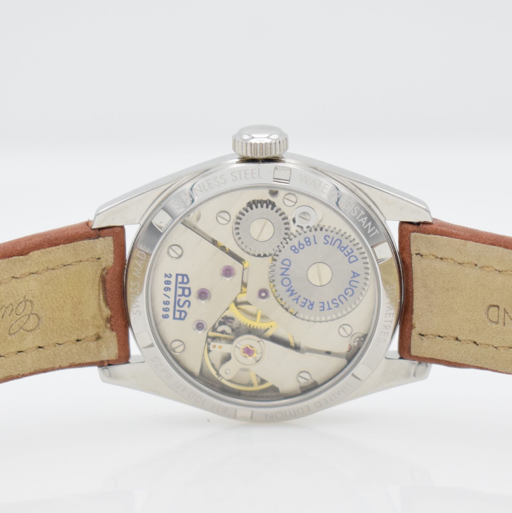 Detail e: AUGUSTE REYMOND auf 999 Stück limitierte Armbanduhr Kaliber Unitas 6425, Schweiz um 2000, Handaufzug, beids. vergl. Edelstahlgeh. inkl. orig. ...