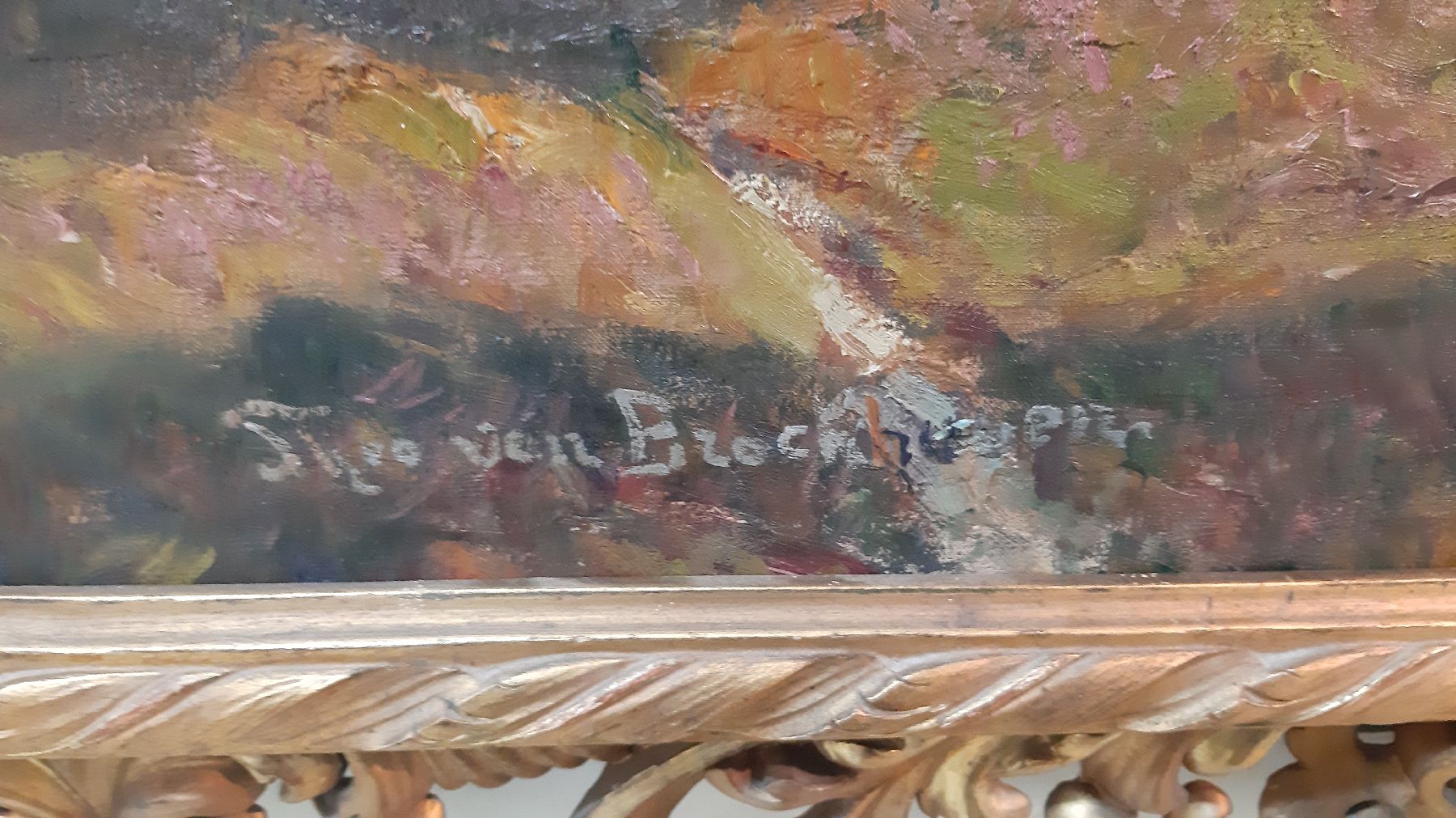 Detail c: Theo von Brockhusen, 1882 Marggrabowa - 1919 Berlin, Heidelandschaft mit Birken, gekonnteTiefenstaffelung mit den schwierigen Rot- und Brauntönen, ...