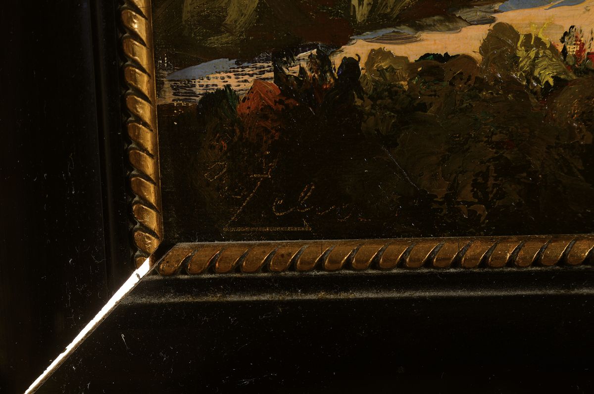 Detail a: Zuhr, ungedeuteter Künstler, um 1900, zwei Gebirgslandschaften mit Blick auf das Matterhorn, Öl/Lwd, beide signiert, ca. 54 x 37 cm, Rahmen l. ...