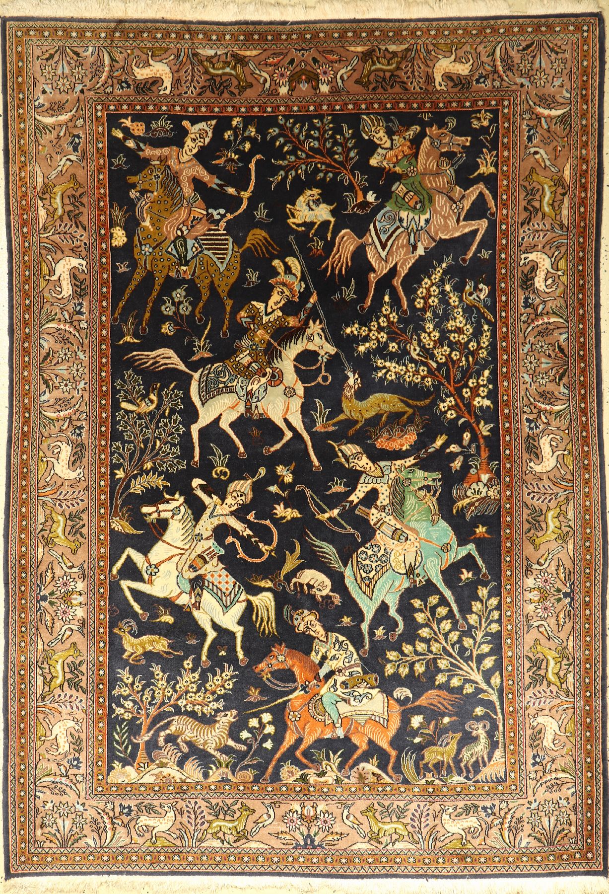 Ghom alt, Persien, ca. 50 Jahre, Wolle auf Baumwolle, ca. 200 x 142 cm, EHZ: 2