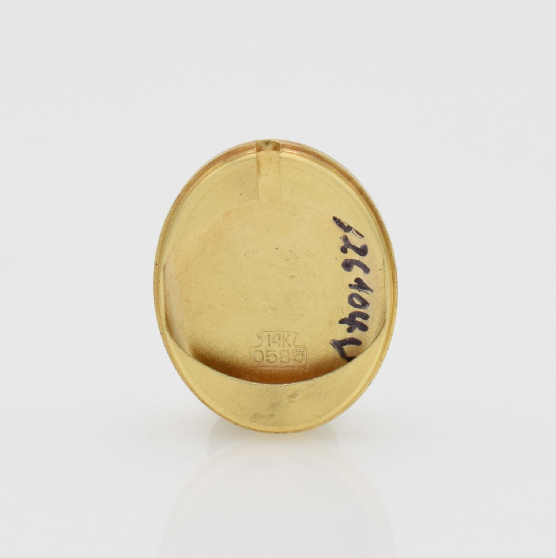 Detail h: ZENTRA Damenarmbanduhr in GG 585/000, Handaufzug, Deutschland um 1975, 2-teil. Geh., Boden aufgedr., gold. Zifferbl. m. aufges. Indizes, Kal. Durowe ...
