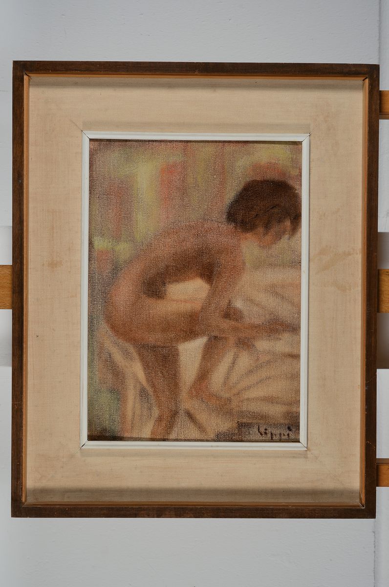 Detail k: Raffaele Lippi, 1911 - 1982, Frauenakt, Öl/Lwd, re. u. signiert, ca. 35 x 25 cm, Rahmen: 61.5 x 41.5 cm, wurde in den 60er Jahre in Italien erworben