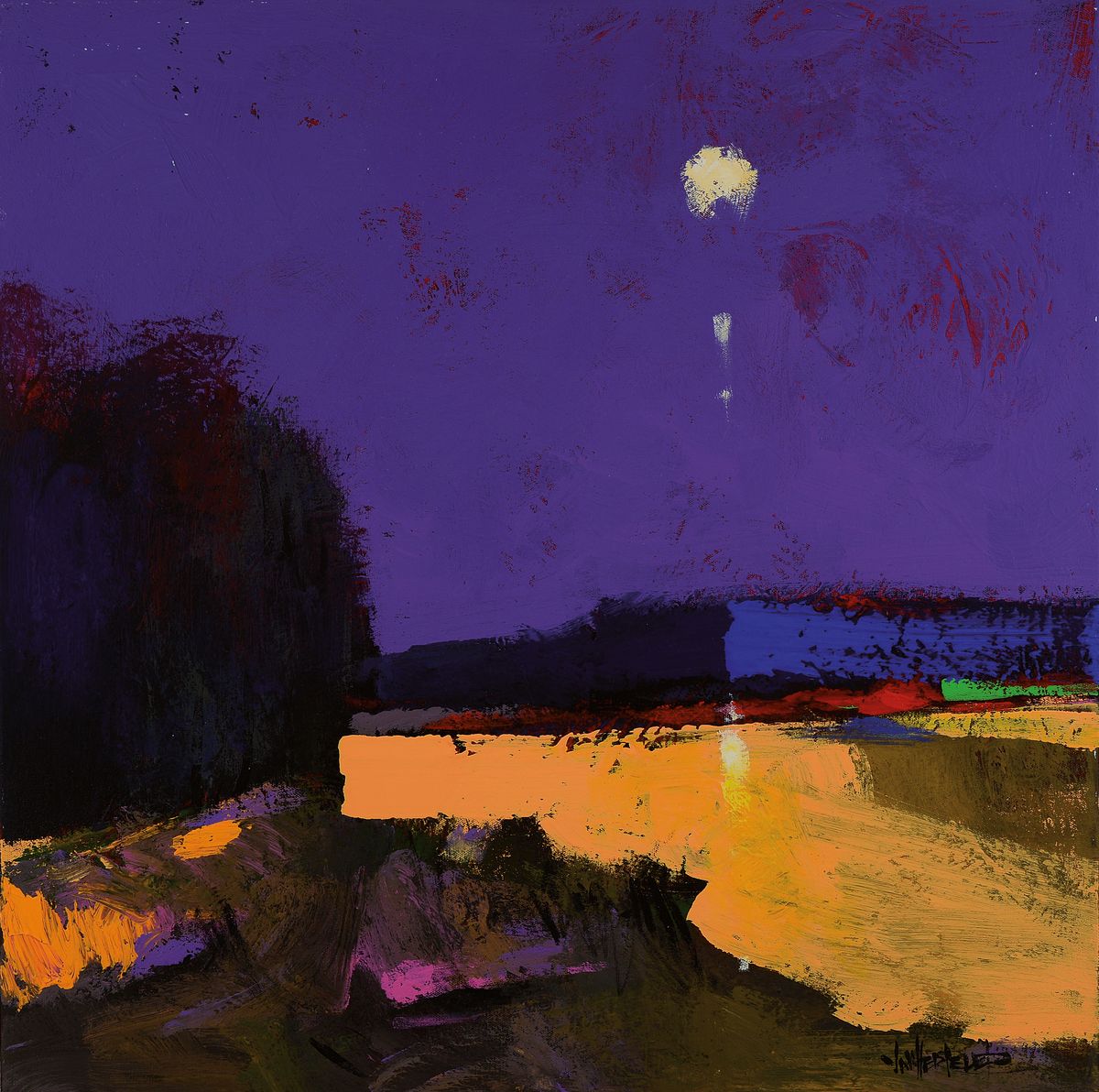 Ian Hertslet, zeitgenössischer Künstler aus Johannisburg, geboren 1951, zwei abstrakte Landschaften, Acryl/Lwd, signiert, ca. 60 x 60 cm, ...