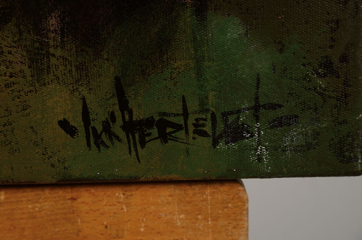 Detail c: Ian Hertslet, zeitgenössischer Künstler aus Johannisburg, geboren 1951, zwei abstrakte Landschaften, Acryl/Lwd, signiert, ca. 60 x 60 cm, ...