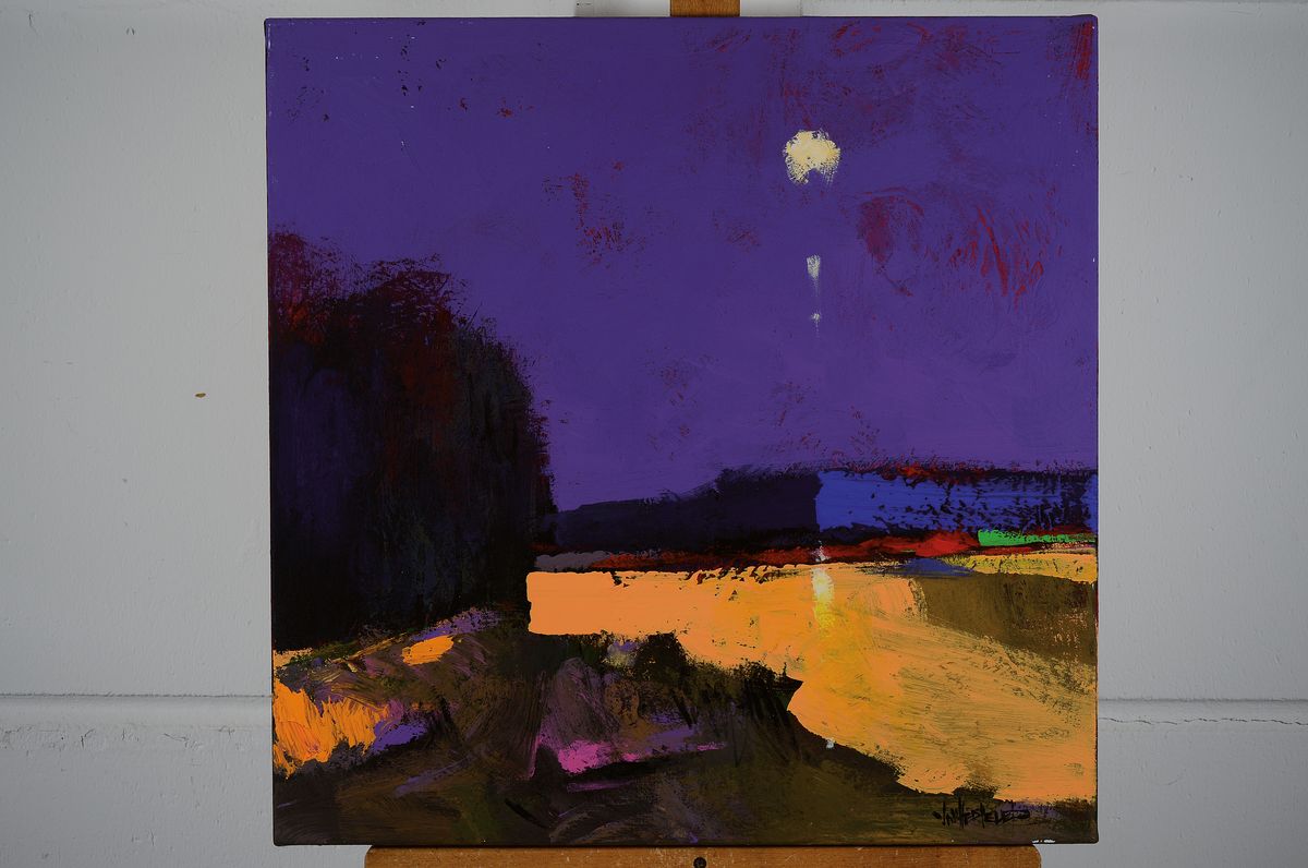 Detail k: Ian Hertslet, zeitgenössischer Künstler aus Johannisburg, geboren 1951, zwei abstrakte Landschaften, Acryl/Lwd, signiert, ca. 60 x 60 cm, ...