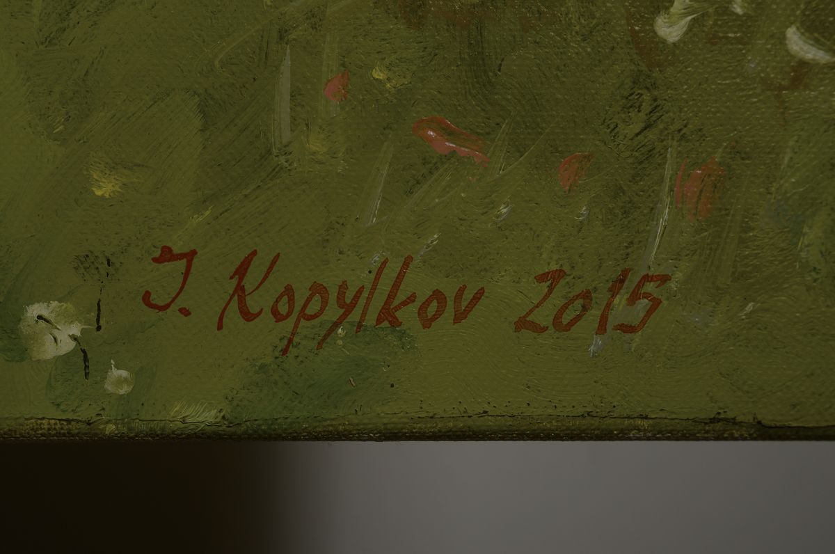 Detail a: Igor Kopylkov, russischer Maler aus St. Petersburg, tätig in Baden-Baden, Ausfahrt mit der Kutsche, Öl/Lwd, re. u. signiert und dat. 2015, 90 x 135 ...
