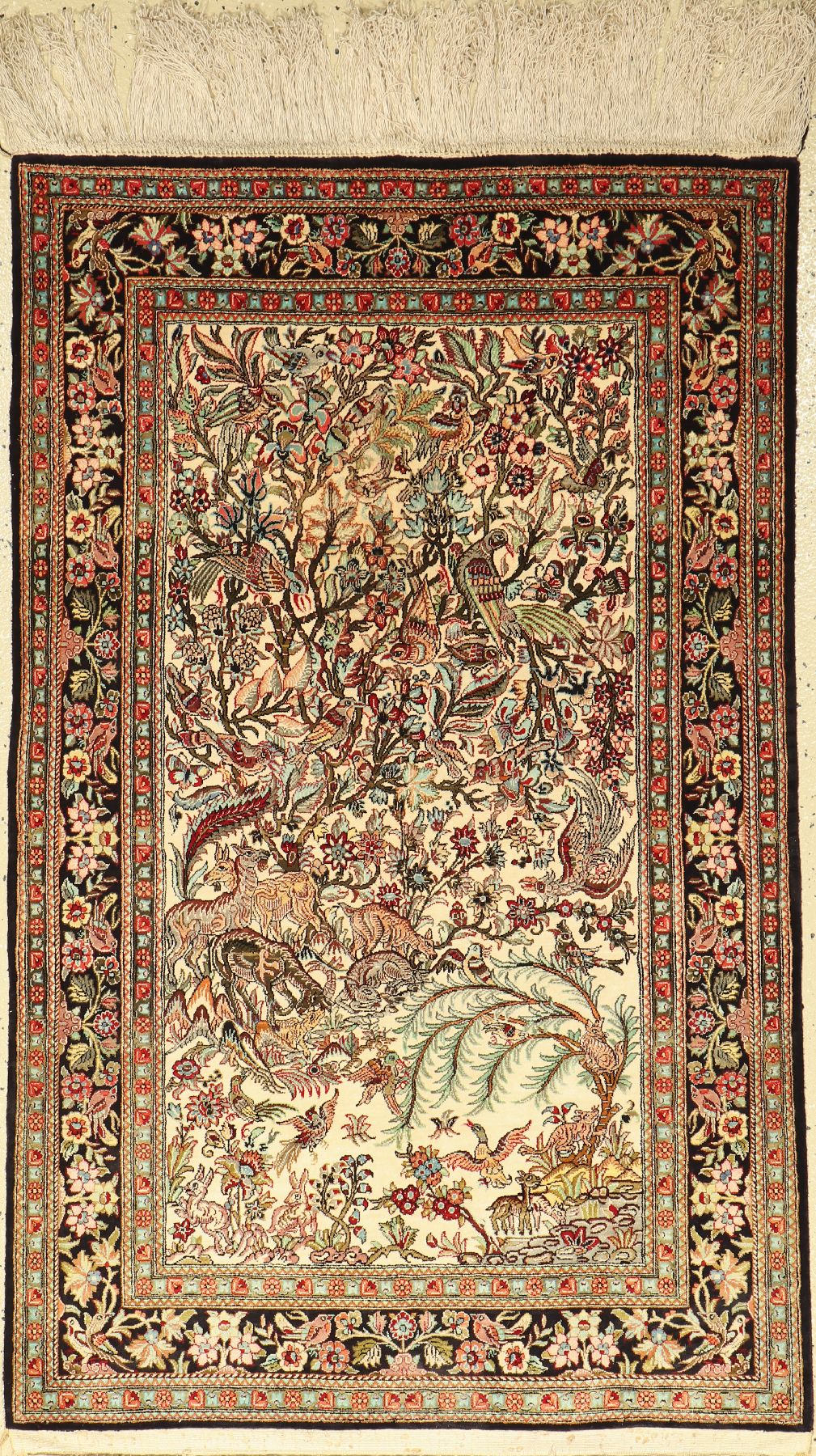 Seiden Ghom, Persien, ca. 40 Jahre, reine Naturseide, ca. 132 x 83 cm, EHZ: 2