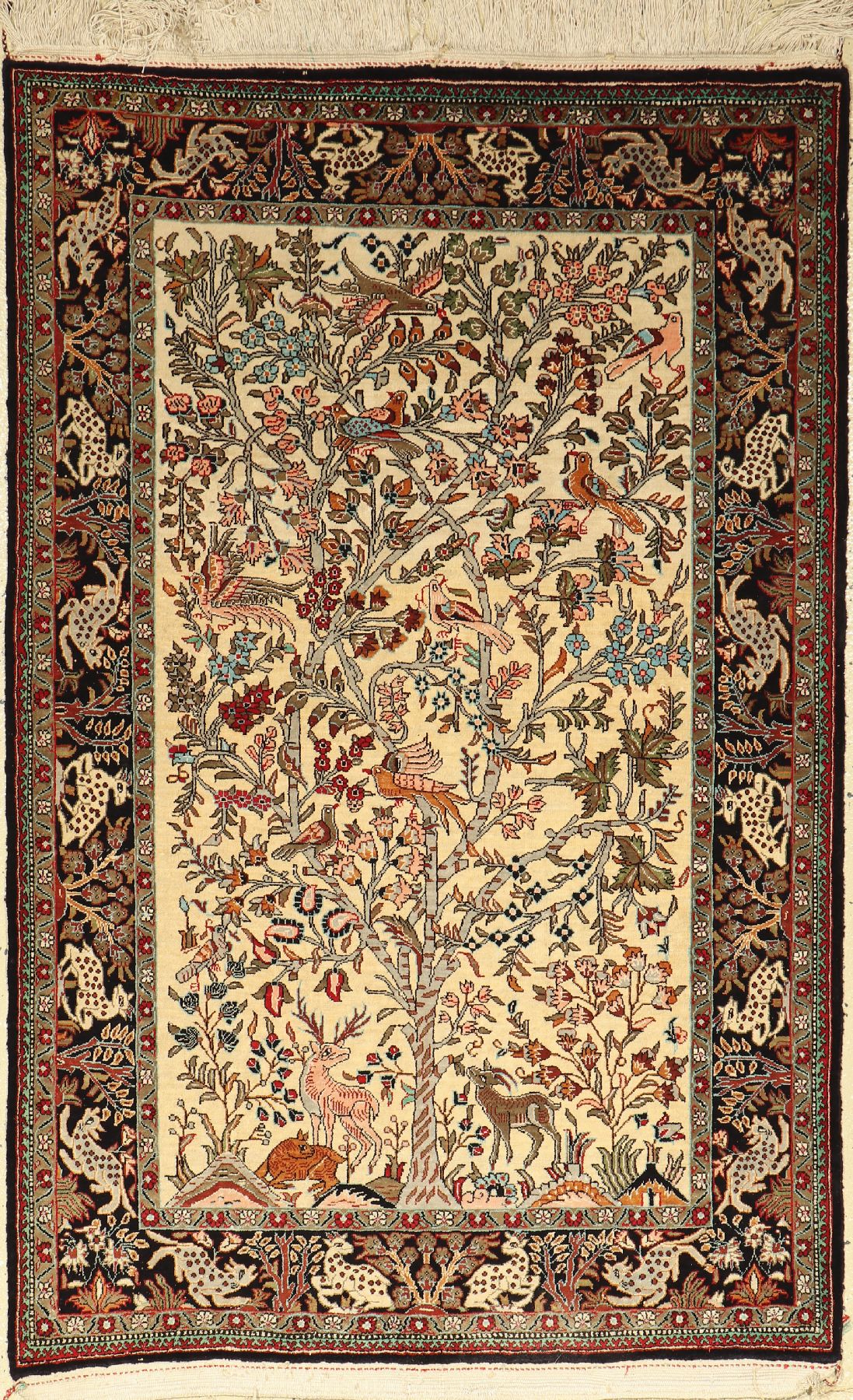 Seiden Ghom, Persien, ca. 40 Jahre, reine Naturseide, ca. 127 x 82 cm, EHZ: 2