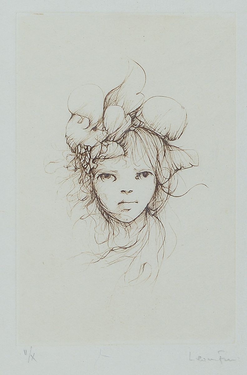 Leonor Fini, 1907 Buenos Aires-1996 Paris, 2 Radierungen mit Frauenköpfen, beide handsigniert, 1x num. II/X, ca. 17x11.5cm, u.Gl., R. ca. 47x37cm; ...