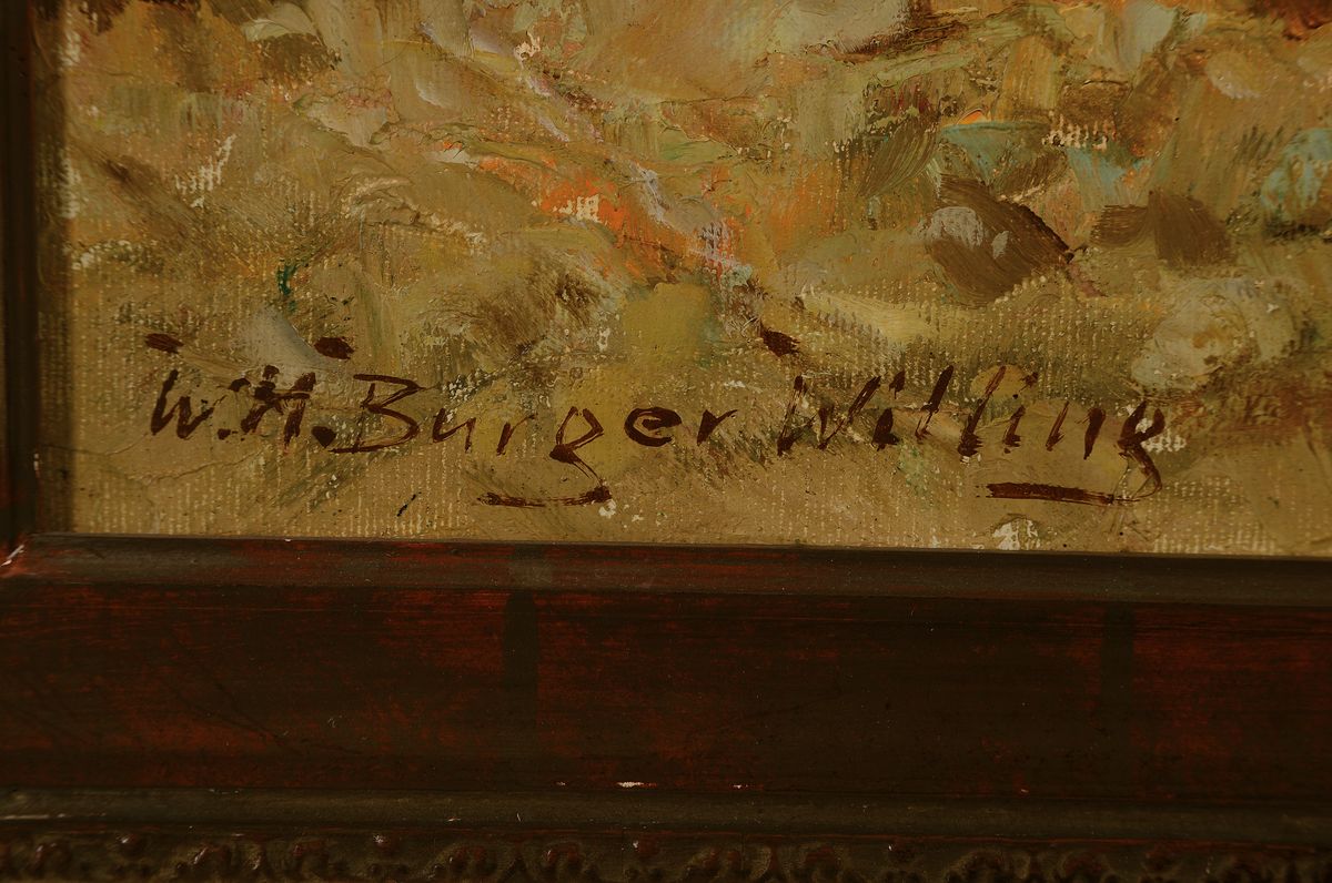Detail a: Wilhelm Heinrich Burger-Willing, 1882 Kalf-1969 Untermaubach/Kreuzau, Studium an der Akademie Düsseldorf, Meisterschüler von Carl Ederer und Eduard ...