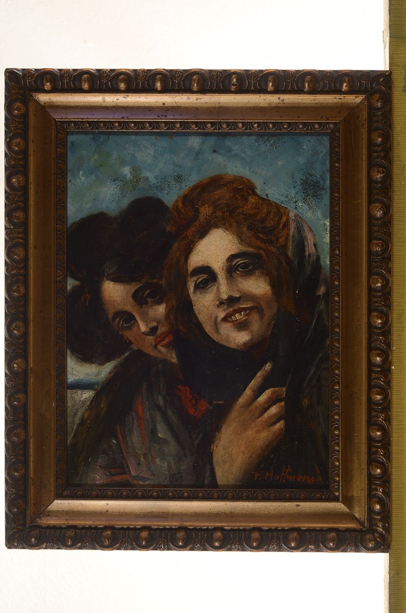 Detail k: V. Hoffmann, deutscher Bildnismaler, um 1900, Zigan-Mädchen, so rückseitig betitelt, Öl/Malkarton, rechts unten signiert, ca. 25x18cm, R. ca. ...