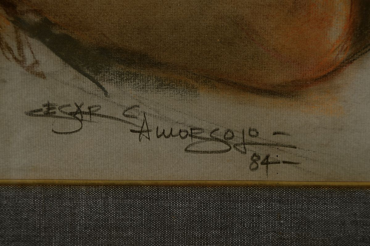 Detail a: Cesar Amorsolo, 1903 Manila-1998, Studium an der UP School of Fine Art, mehrere Ausstellungen in Hong Kong, Manila und Los Angeles, hier: weiblicher ...