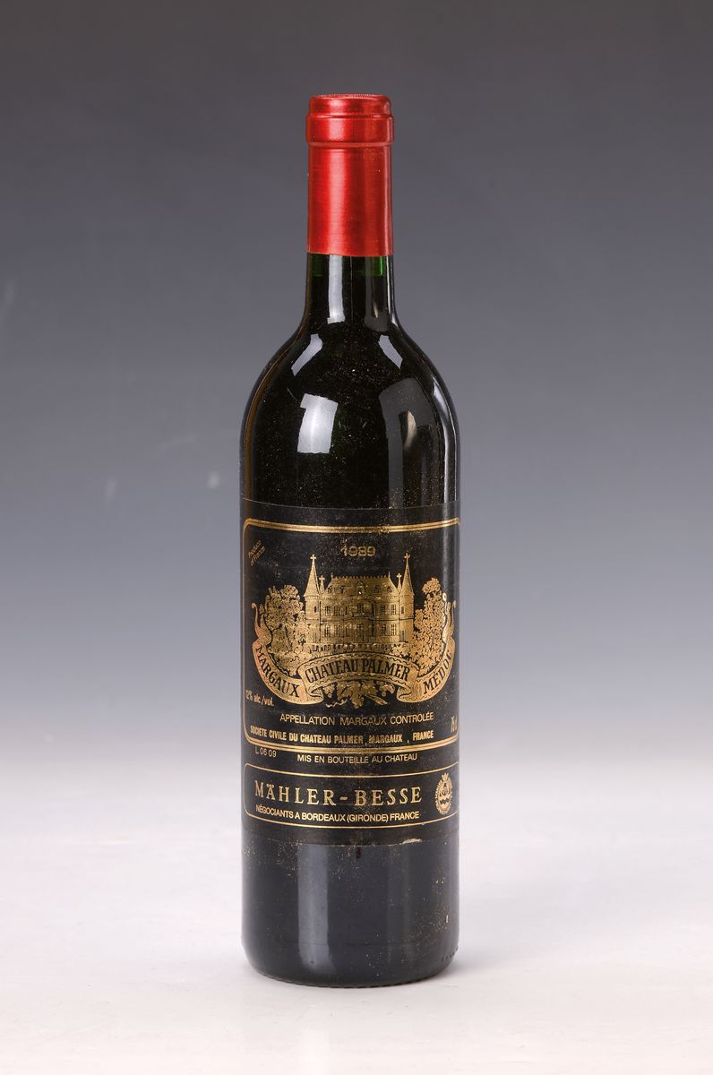Detail a: 12 Flaschen Chateau Palmer 1989, Margaux, 75cl, 12% vol, Füllstand ca. top shoulder, unverkostet, sehr guter Erhaltungszustand, selten im Angebot, ...
