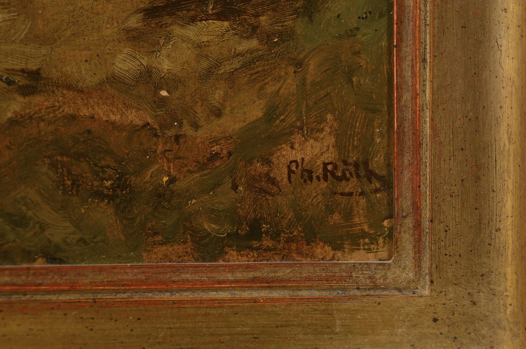 Detail a: Philipp Röth, 1841 Darmstadt - 1921 München, Studium an der KA Karlsruhe, später ansässig u. tätig in Dachau, hier aufziehende Gewitterwolken ...