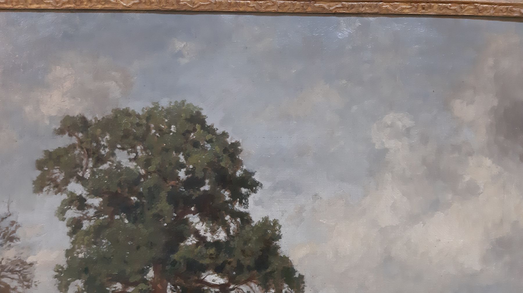 Detail h: Philipp Röth, Zeichner und Maler des Impressionismus und der Spätromantik, sommerliche Dorfansicht am See, stimmungsvolle sonnige Landschaft mit ...