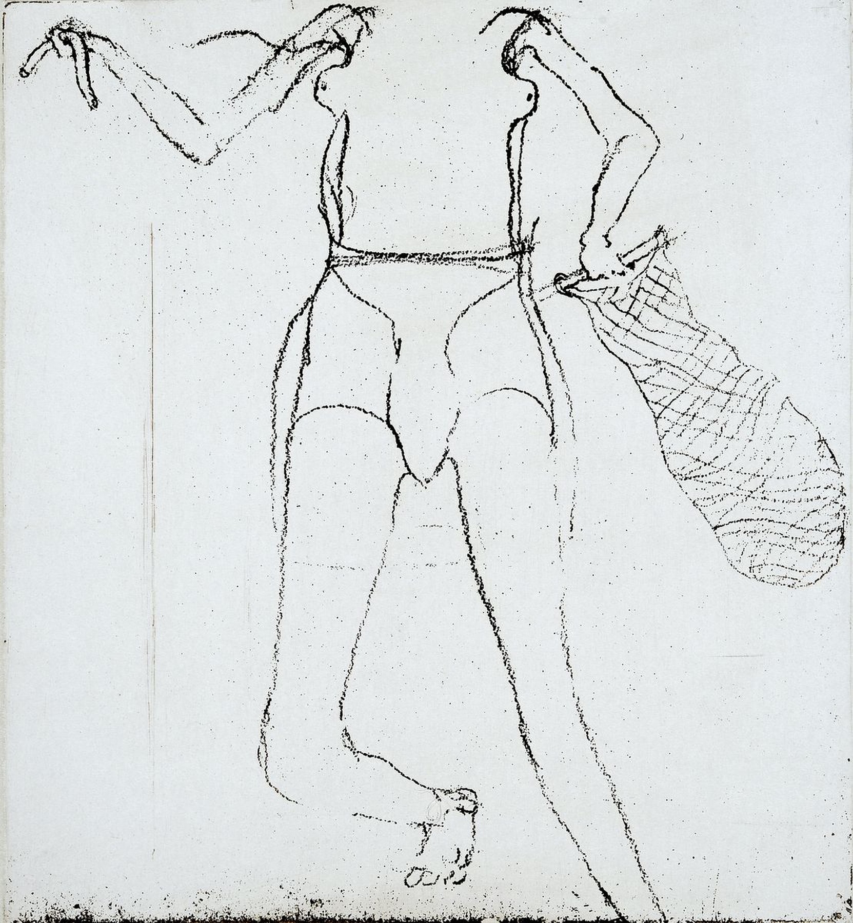 Joseph Beuys, 1921-1986, "Taucherin", Lithografie, verso dat. 10/26, Platte ca. 17x16 cm, gesamt ca. 38x28 cm