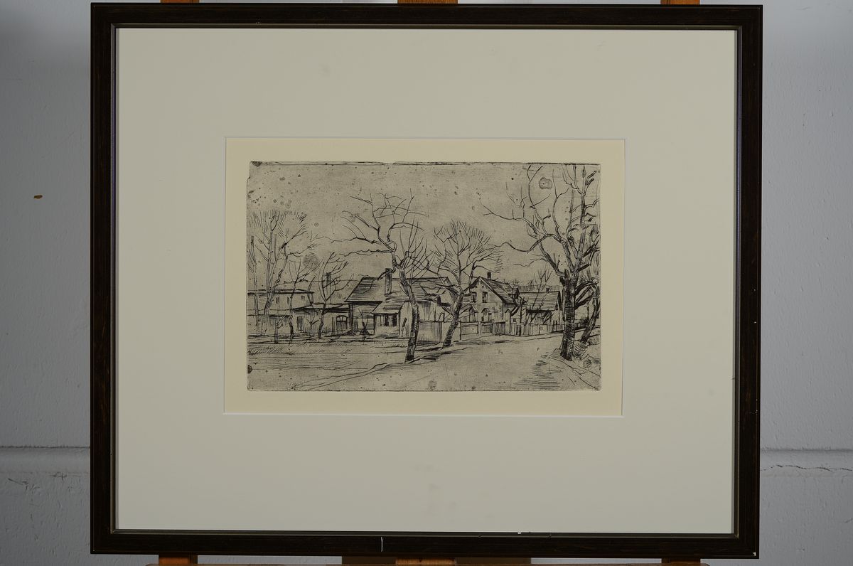 Detail k: Bernhard Kretzschma, 1889-1972, Mappe mit 12 Radierungen, davon eine gerahmt herausgegeben von Hildegard Stilijanow- Kretschar Grafik- Presse im ...