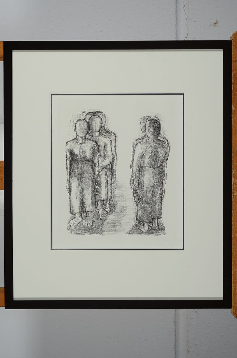 Detail k: Nuria Quevedo, geb. 1938, ist eine Deutsche Malerin und Garfikerin, Hier: Konvolut aus 6 Lithografien, 3 davon gerahmt, Motiv je 35x25 cm, gerahmte ...