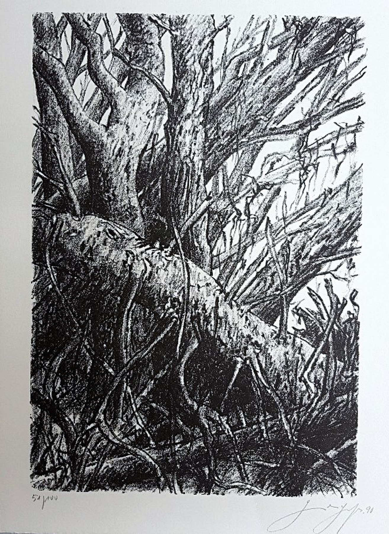 Mappe: zwei mal drei, mit 6 Grafiken versch. Künstler, Lithografien von Dieter Goltsche, Ronald Paris, Rainer schwarz, Radierung von Günter Grass, ...