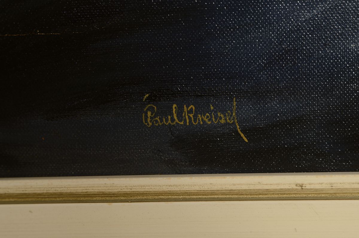Detail a: Paul Kreisel, 1891-1982 Danzig, Blumenstillleben mit Kaffeetasse und Schale, Öl/Lwd, rechts unten signiert, ca. 91x69cm/105x82cm, Rahmen