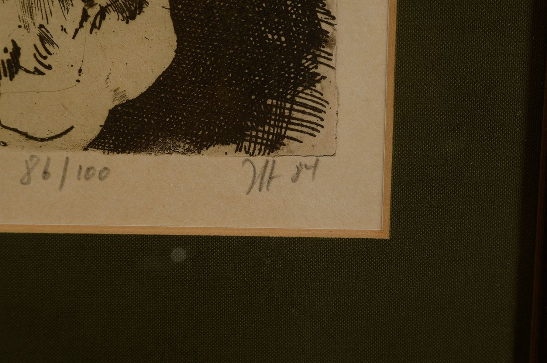Detail v: Horst Janssen, 1929-1995, Konvolut aus 2 Radierungen, je sign. u. dat. 84, 89, je num. 86/100 , 20/100, je unter Glas gerahmt , Platte ca. 20x10, ...
